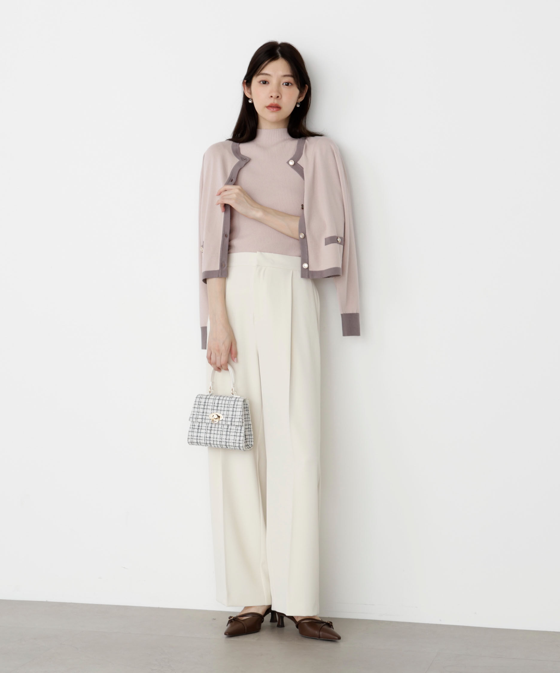 PROPORTION BODY DRESSING「＜ハンドウォッシャブル＞ニュアンス釦ニットアンサンブル 25AW」|ニット・セーター|