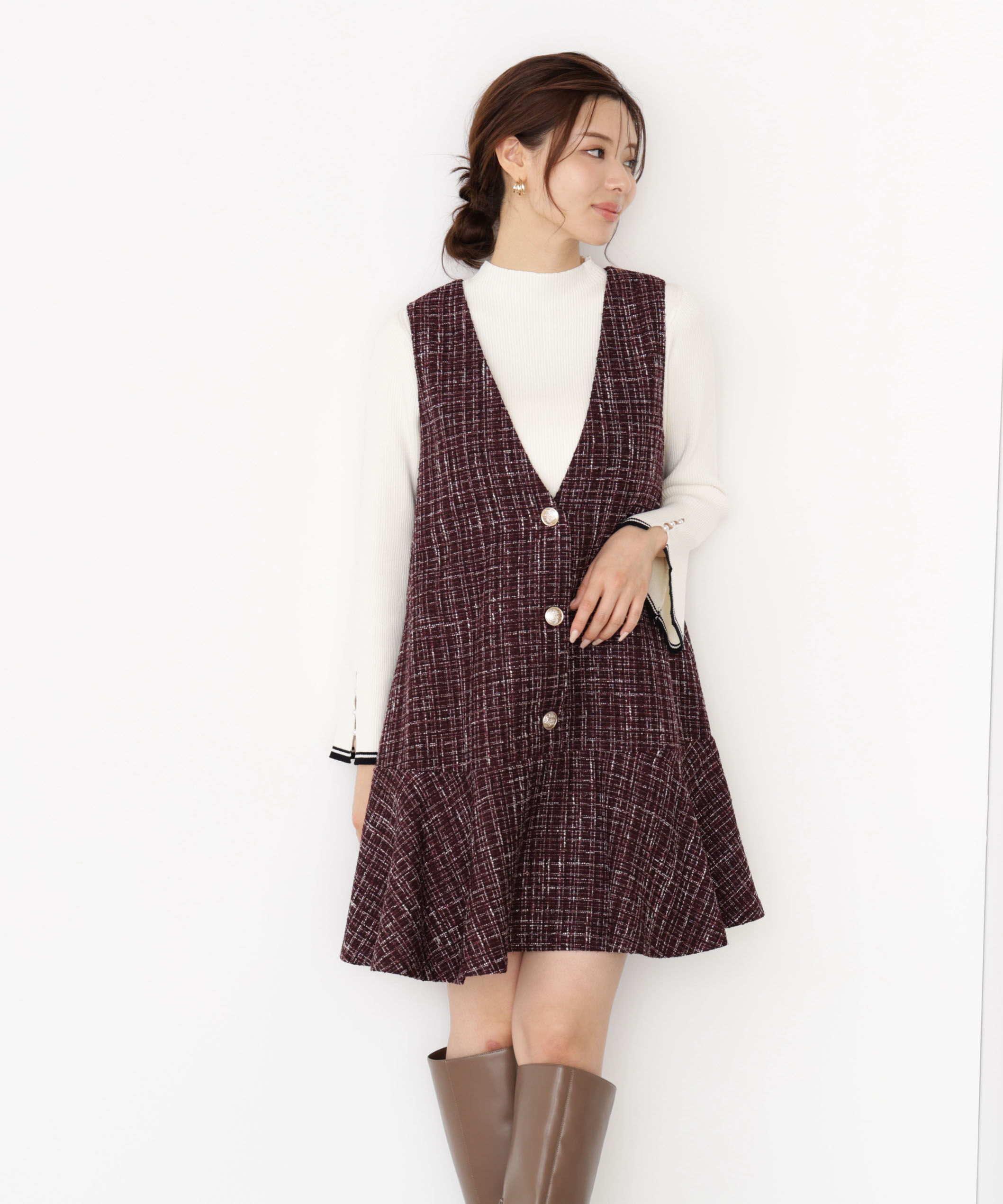 PROPORTION BODY DRESSING「＜ハンドウォッシャブル＞スタンドネックリブニット 25AW」|ニット・セーター|