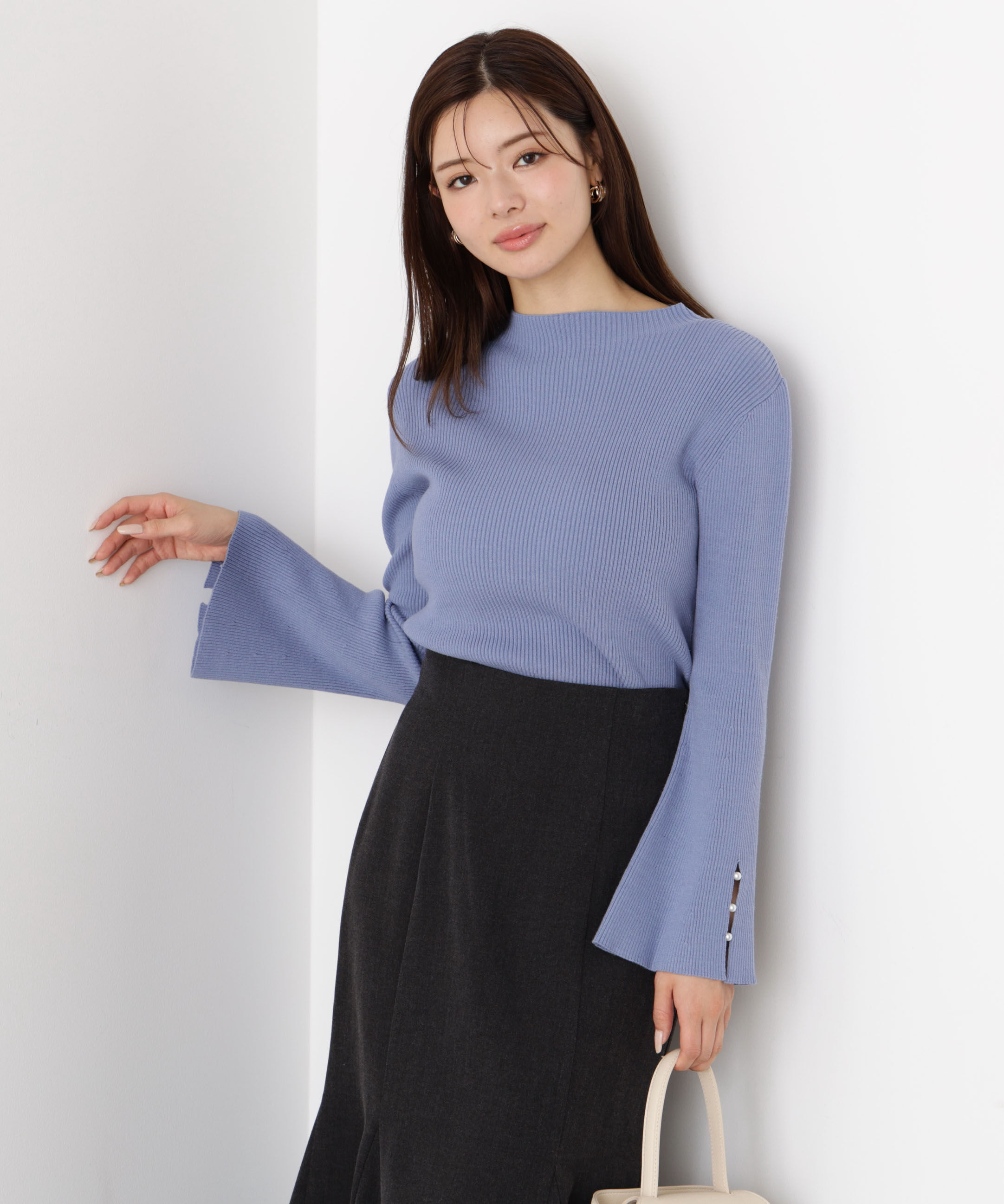 PROPORTION BODY DRESSING「＜ハンドウォッシャブル＞スタンドネックリブニット 25AW」|ニット・セーター|