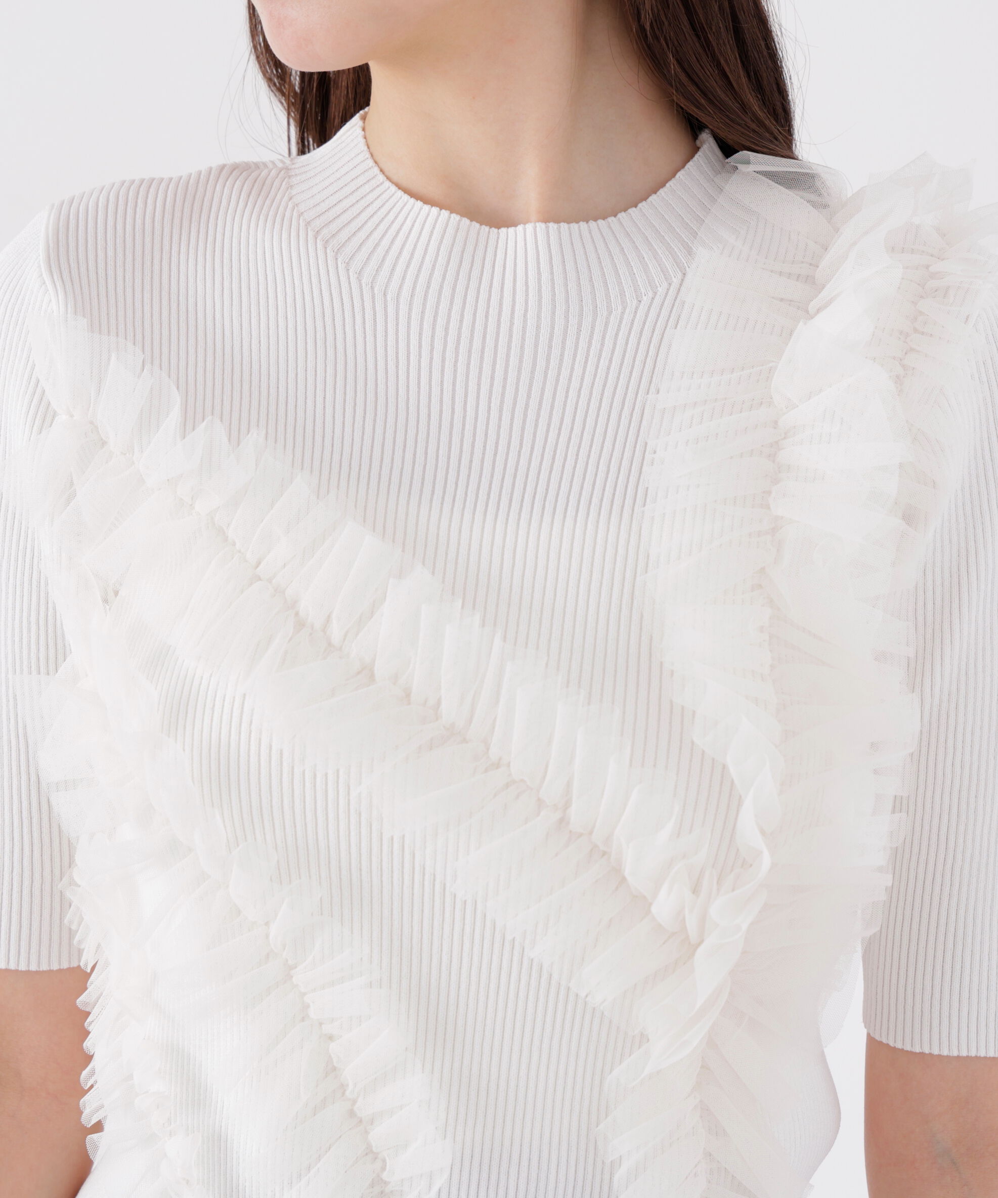 PROPORTION BODY DRESSING「チュールフリル付きニット　26SS」|ニット・セーター|