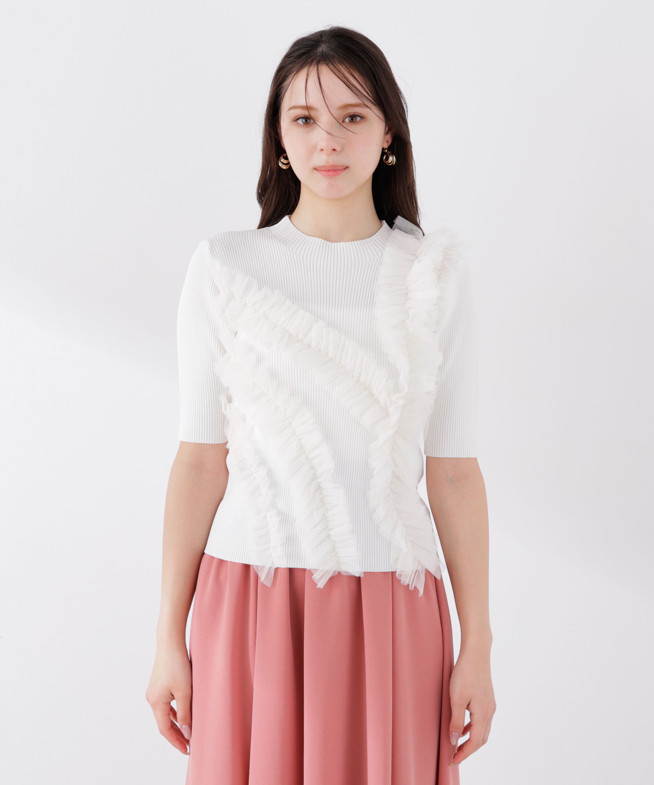 PROPORTION BODY DRESSING「チュールフリル付きニット　26SS」|ニット・セーター|