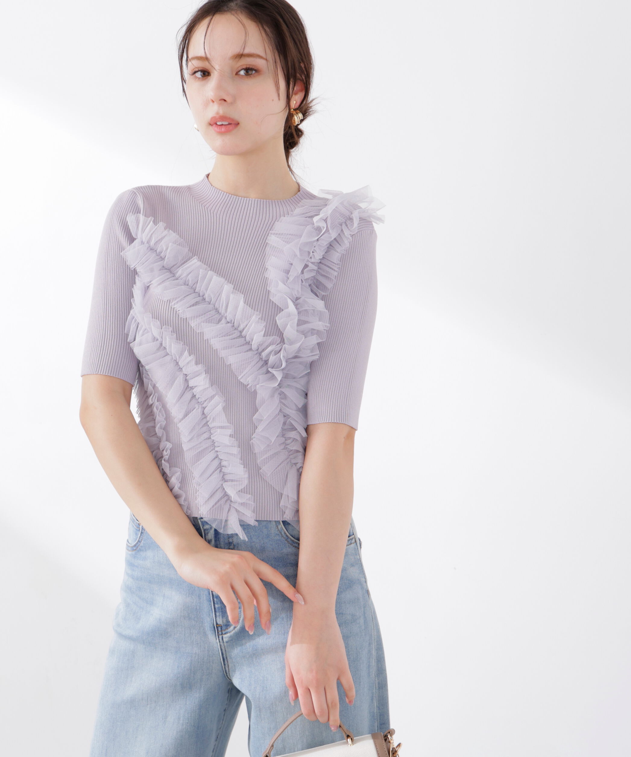 PROPORTION BODY DRESSING「チュールフリル付きニット　26SS」|ニット・セーター|