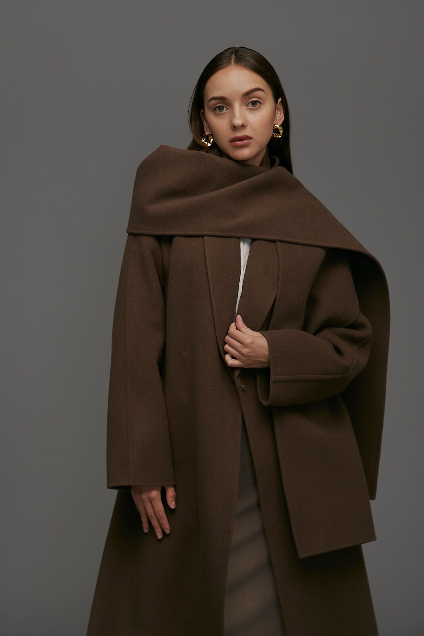  「ストール付きベルテッドリバーコート」|その他|