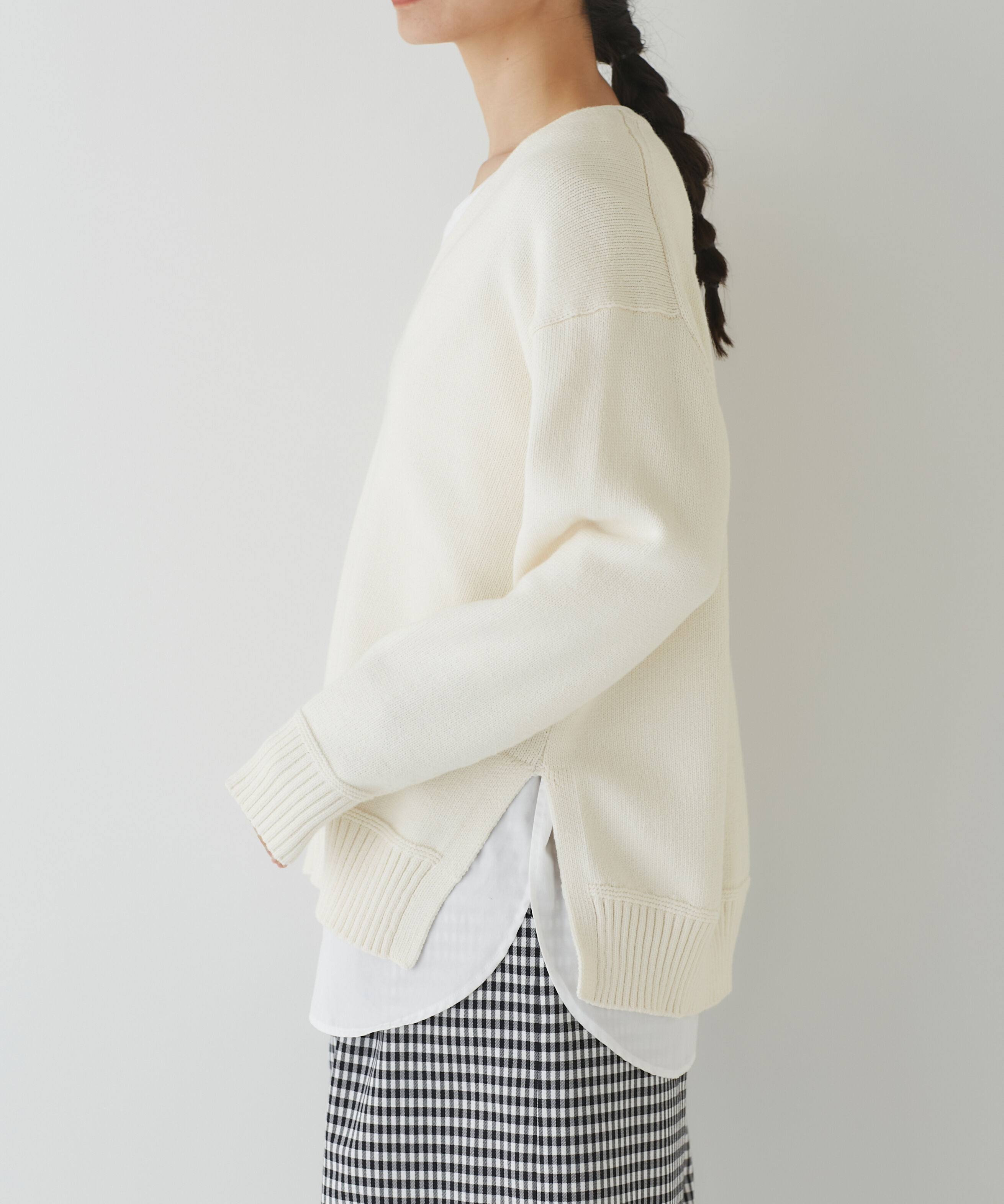  「◆Ｖネックチュニックトップス」|ニット・セーター|