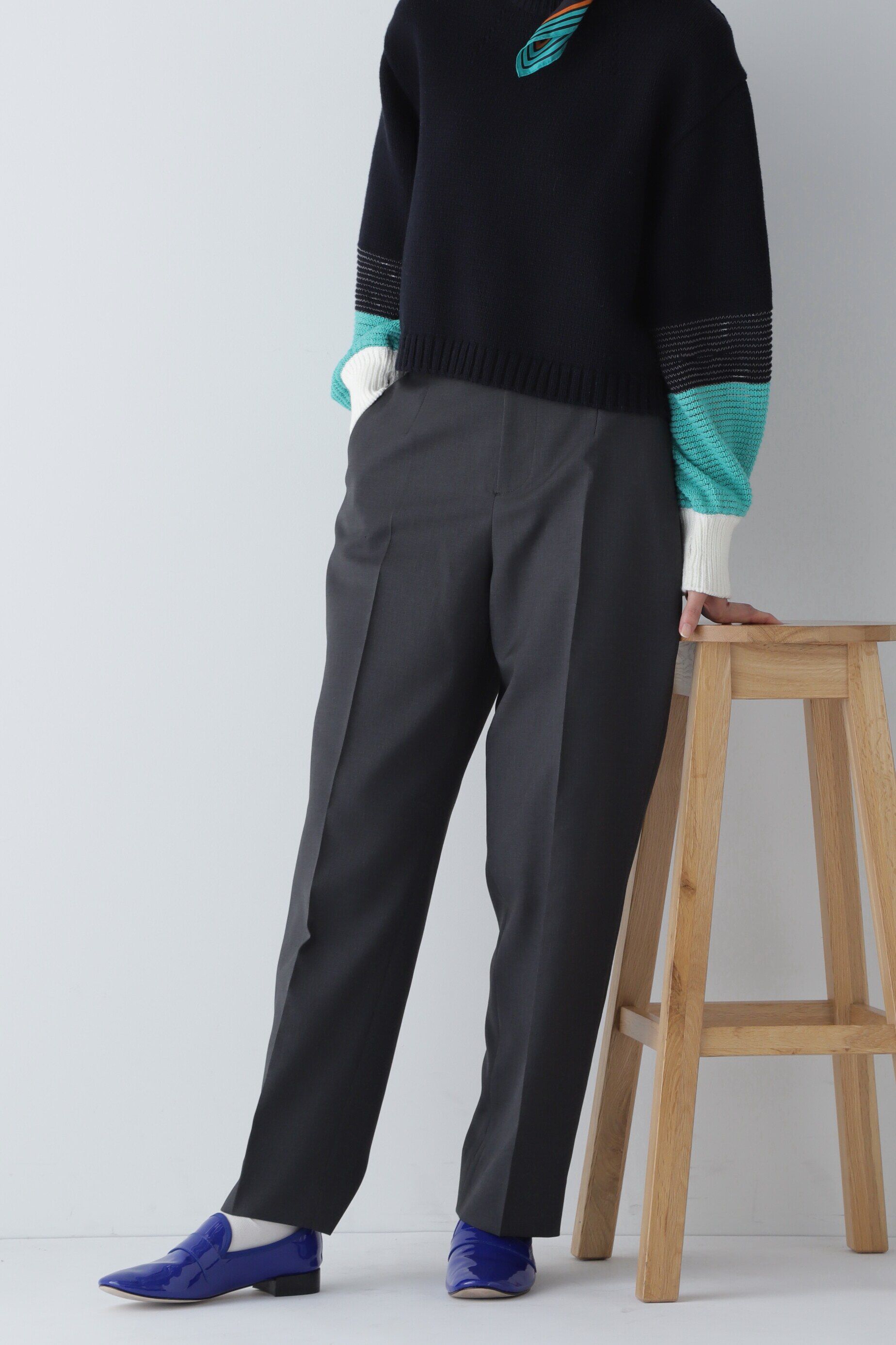  「◆ウール調合繊ツイルパンツ」|その他|チャコール1