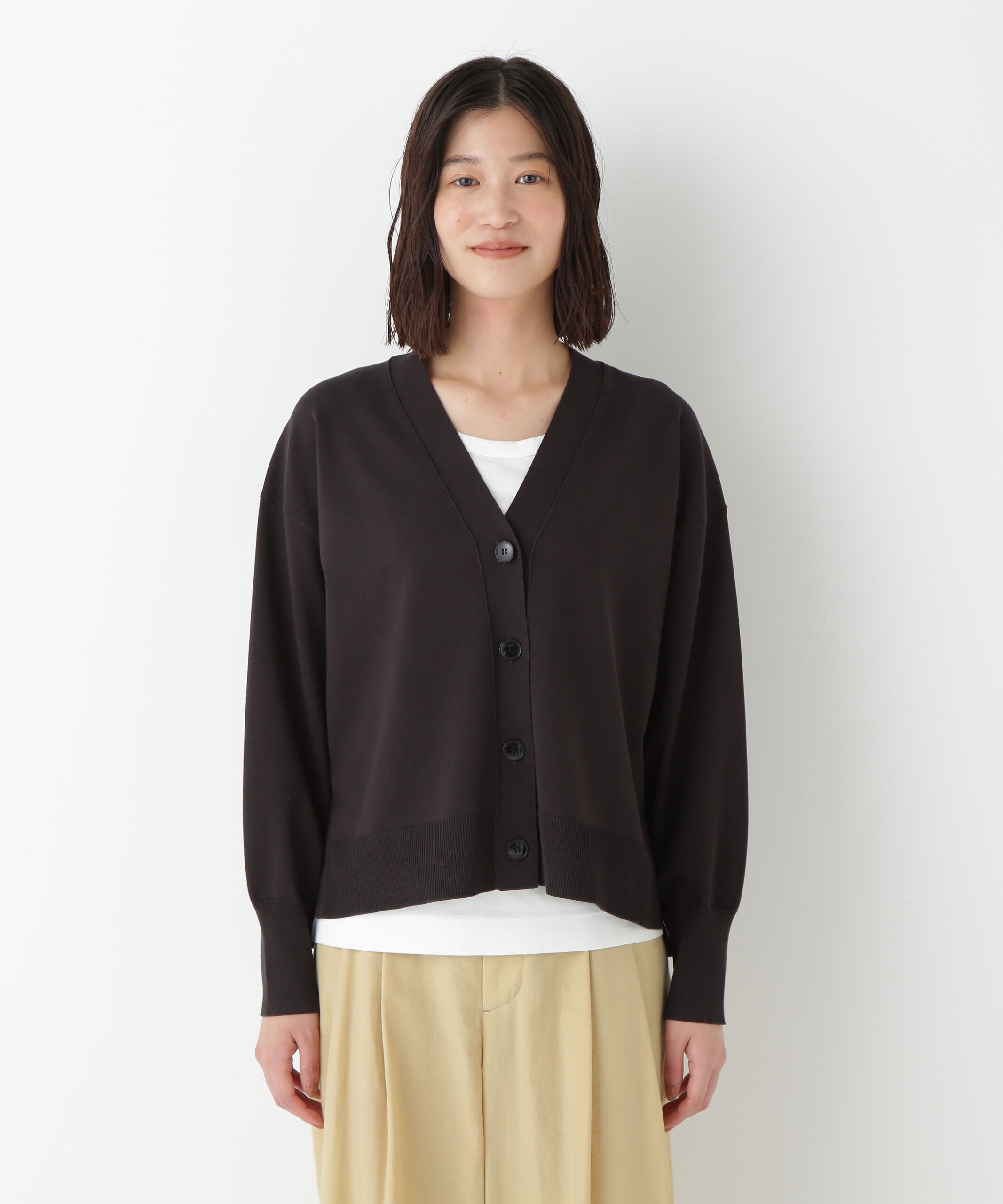 「◆オーガニックコットン混プレーティングカーディガン」|ニット・セーター|
