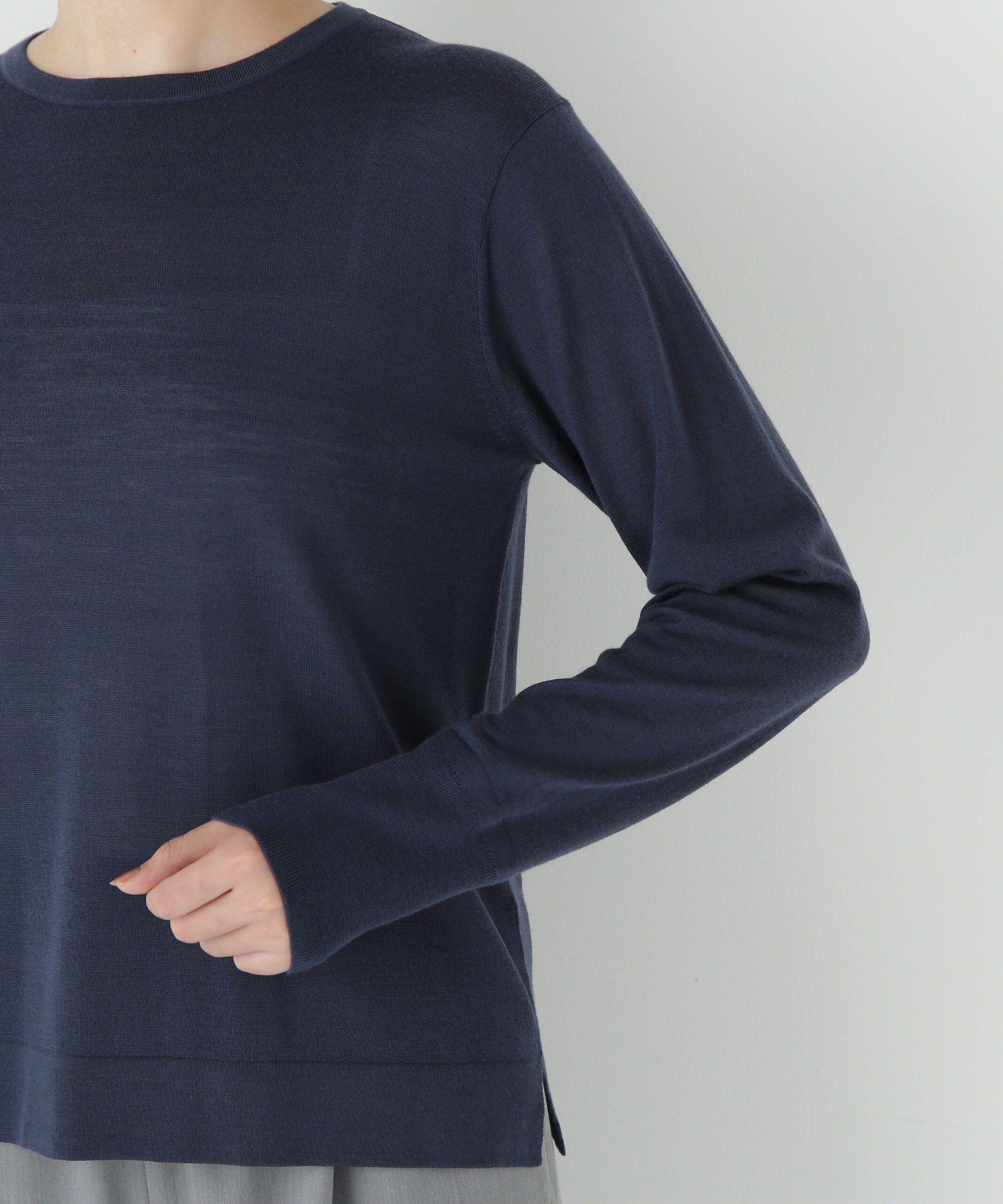  「◆クリアウールクルーネックニット」|ニット・セーター|