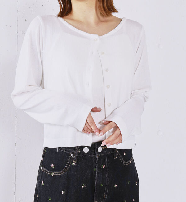 archives「ハートボタンハリヌキカットカーディガン」|Tシャツ・カットソー|