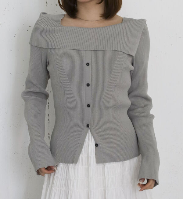 archives「フロントボタンライトオフショルニットプルオーバー」|ニット・セーター|