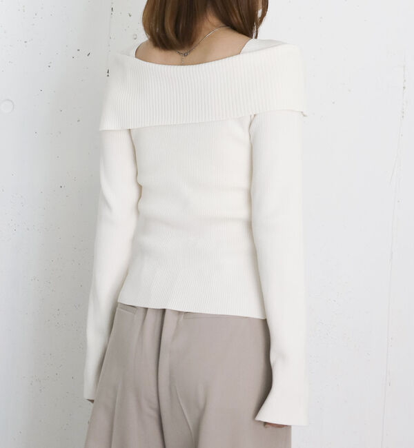 archives「フロントボタンライトオフショルニットプルオーバー」|ニット・セーター|