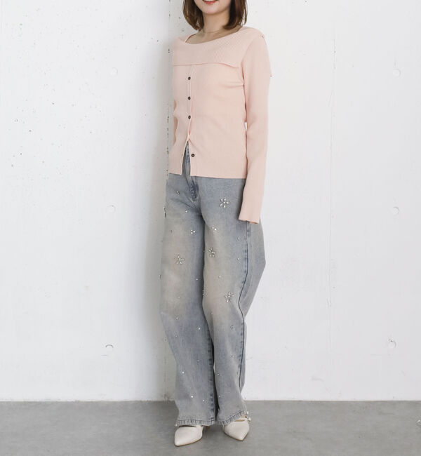 archives「フロントボタンライトオフショルニットプルオーバー」|ニット・セーター|