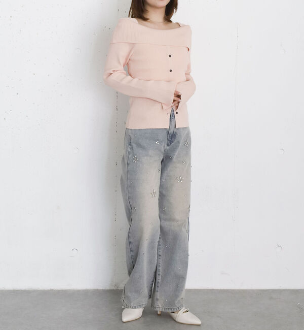 archives「フロントボタンライトオフショルニットプルオーバー」|ニット・セーター|