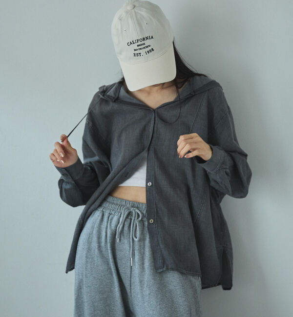 Doux archives「シアーデニムフードシャツ」|シャツ・ブラウス|