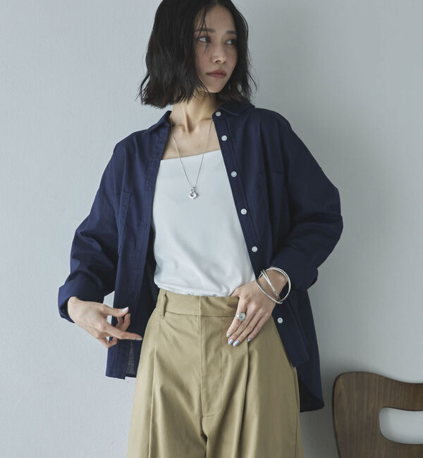 Doux archives「コットンリネンシャツ」|シャツ・ブラウス|NAVY