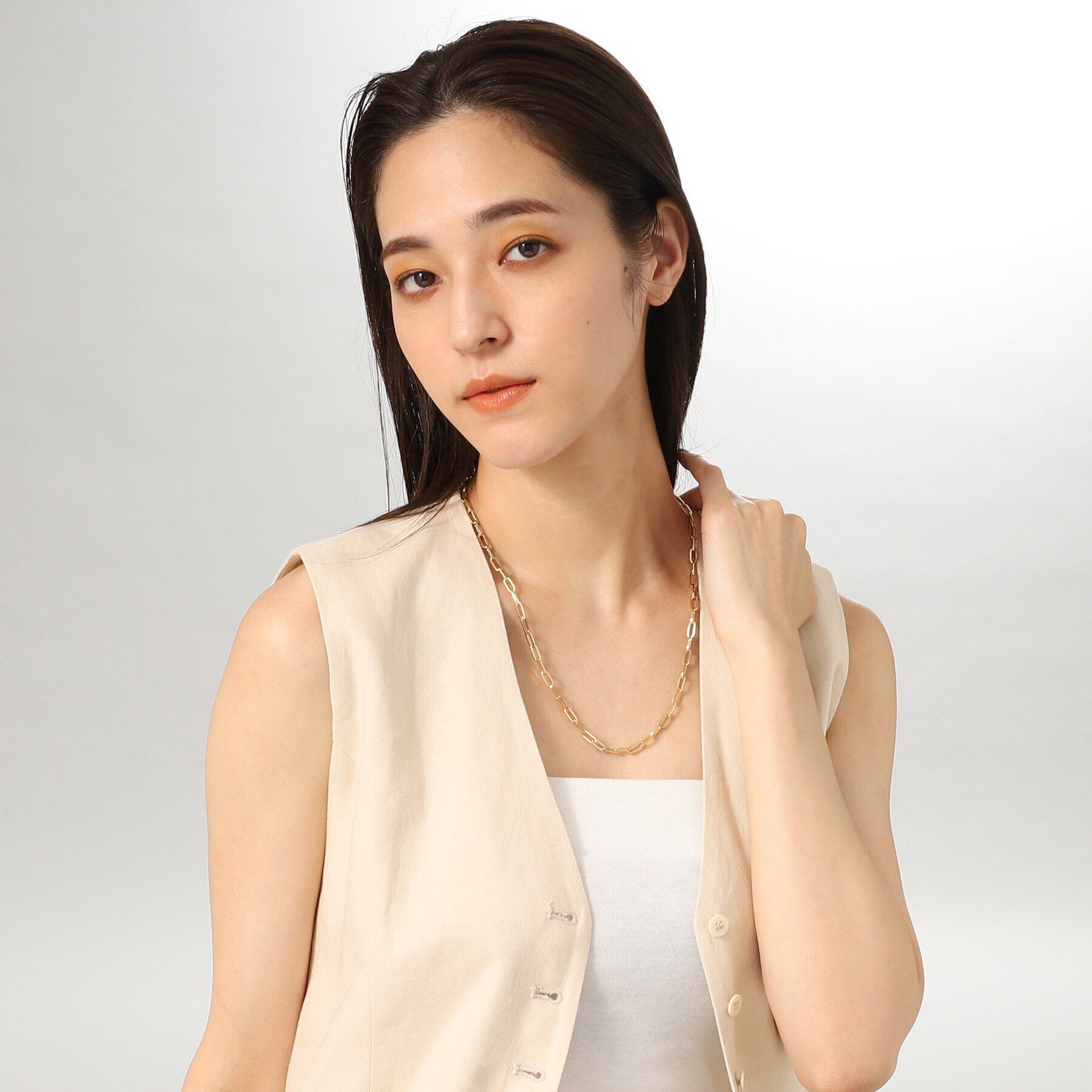 COCOSHNIK「K18中空プリムケーブル ネックレス（LL）」|ネックレス|