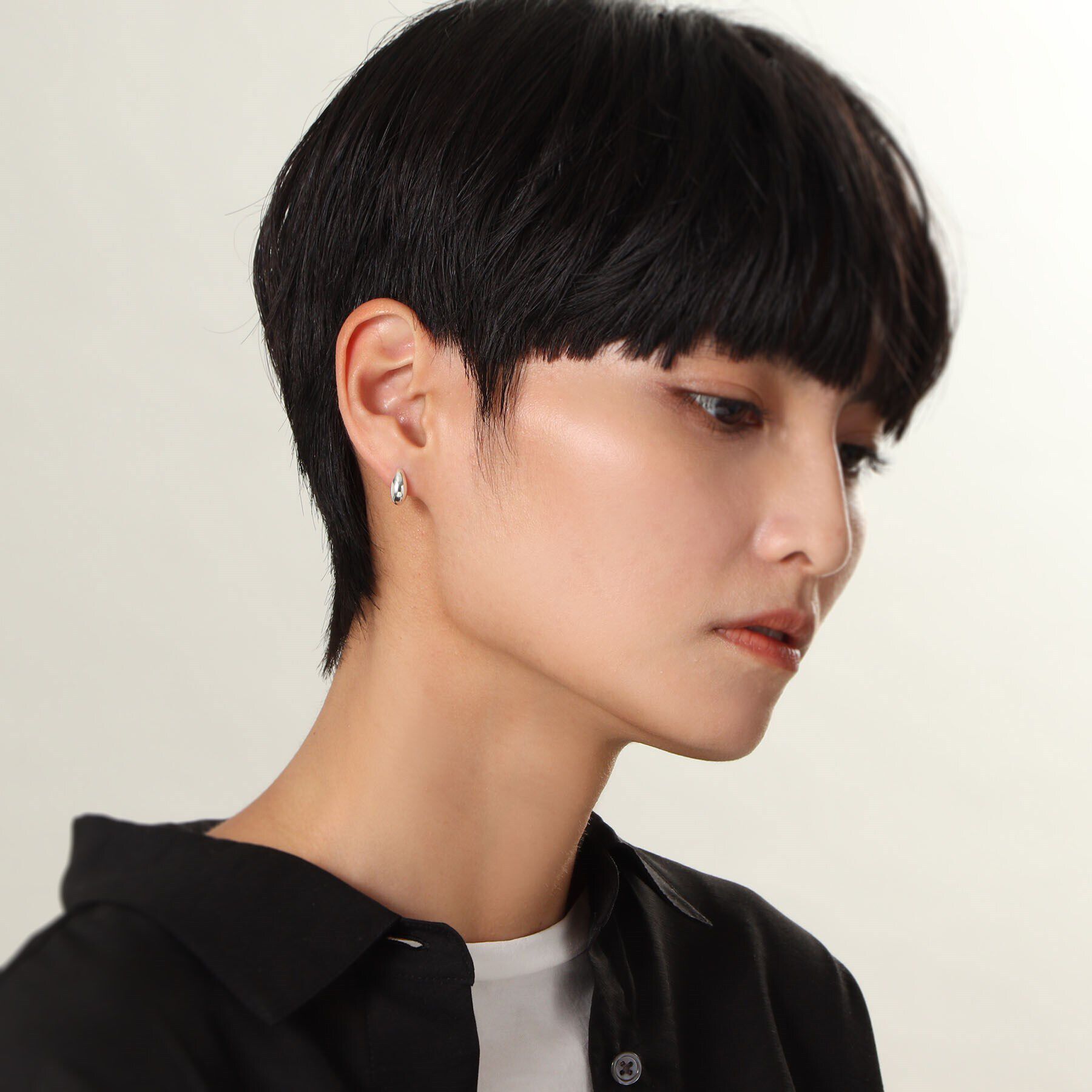 COCOSHNIK ONKITSCH「シルバー ハギーフープ マーキスピアス」|ピアス|