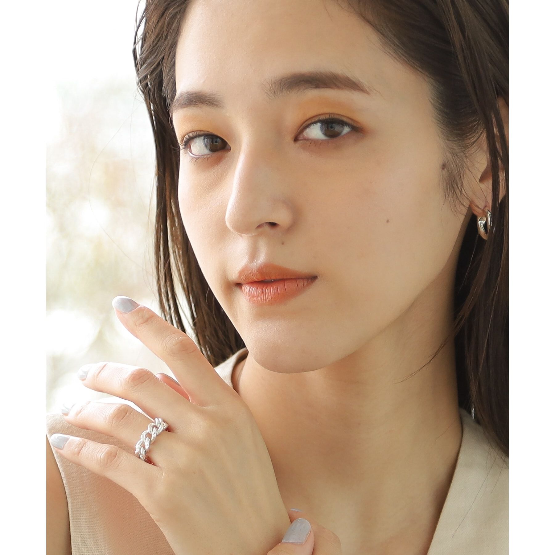 COCOSHNIK ONKITSCH「シルバー ハギーフープ マーキスピアス」|ピアス|