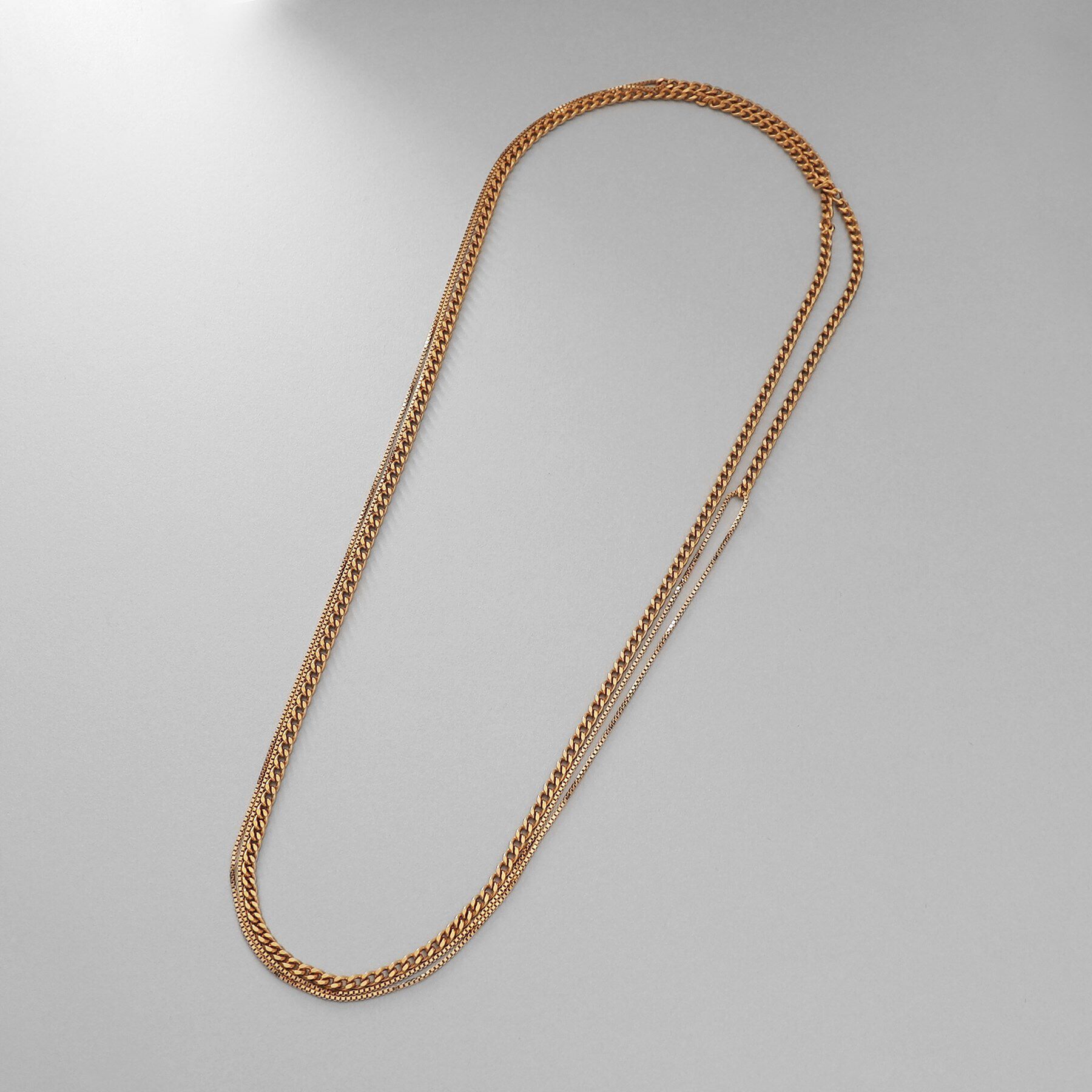 COCOSHNIK ONKITSCH「シルバー ミックスチェーン カーブ・ベネチアンネックレス GP」|ネックレス|