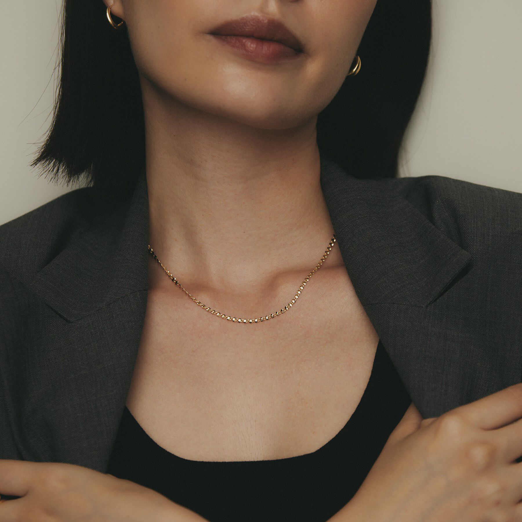 COCOSHNIK「K18ツイストエクレア ネックレス太」|ネックレス|