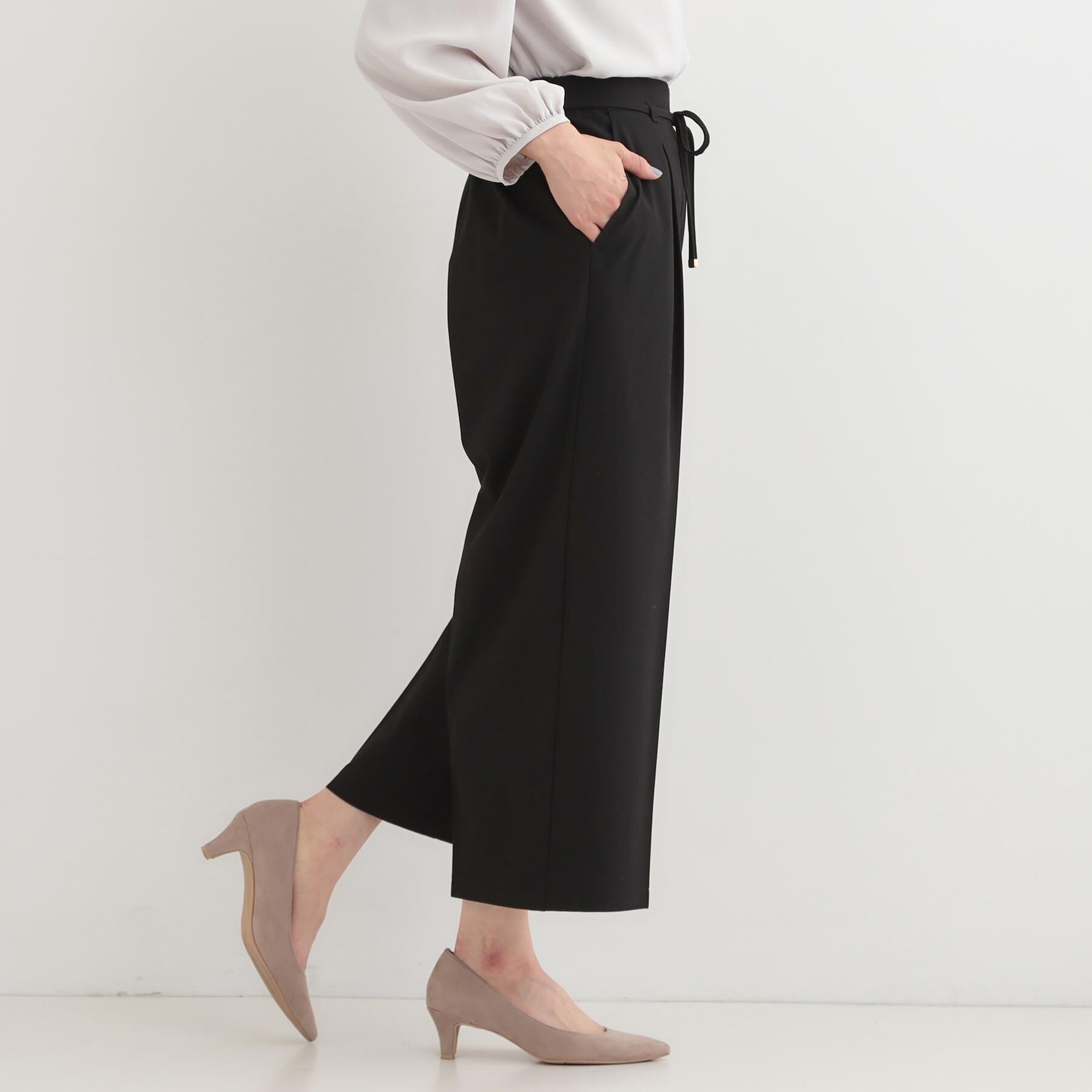 SHOO･LA･RUE「【着丈選べる/S-LL】センタープレスできちんと見え イージーワイドパンツ」|その他|