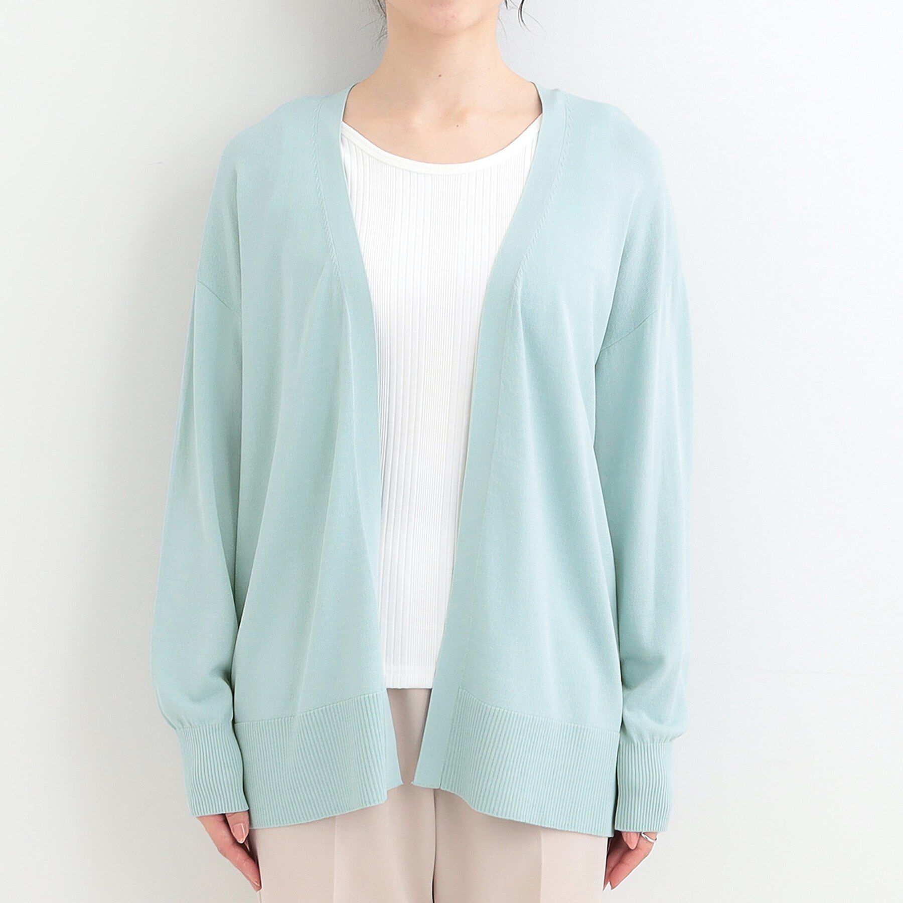 SHOO･LA･RUE「【洗濯機可/ひんやり/UV】さらっとしたタッチが心地よい 体型カバーも叶う　ロングカーディガン」|カーディガン|