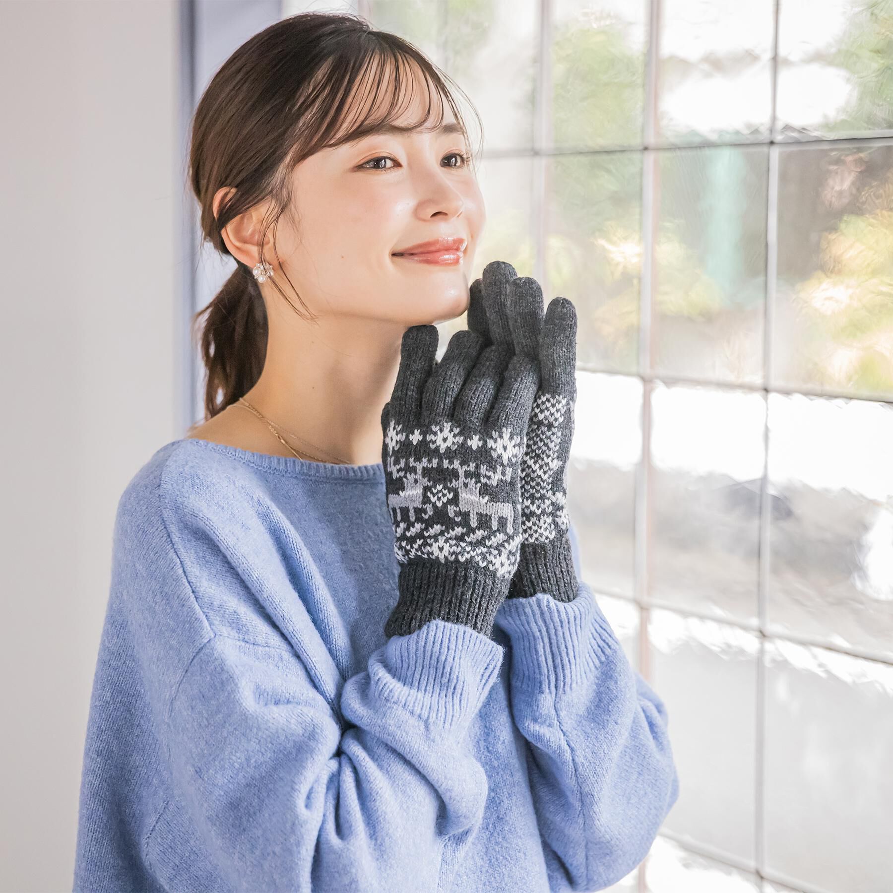 ITS&rsquo;DEMO「【手洗い可】アニマルニット手袋」|手袋|