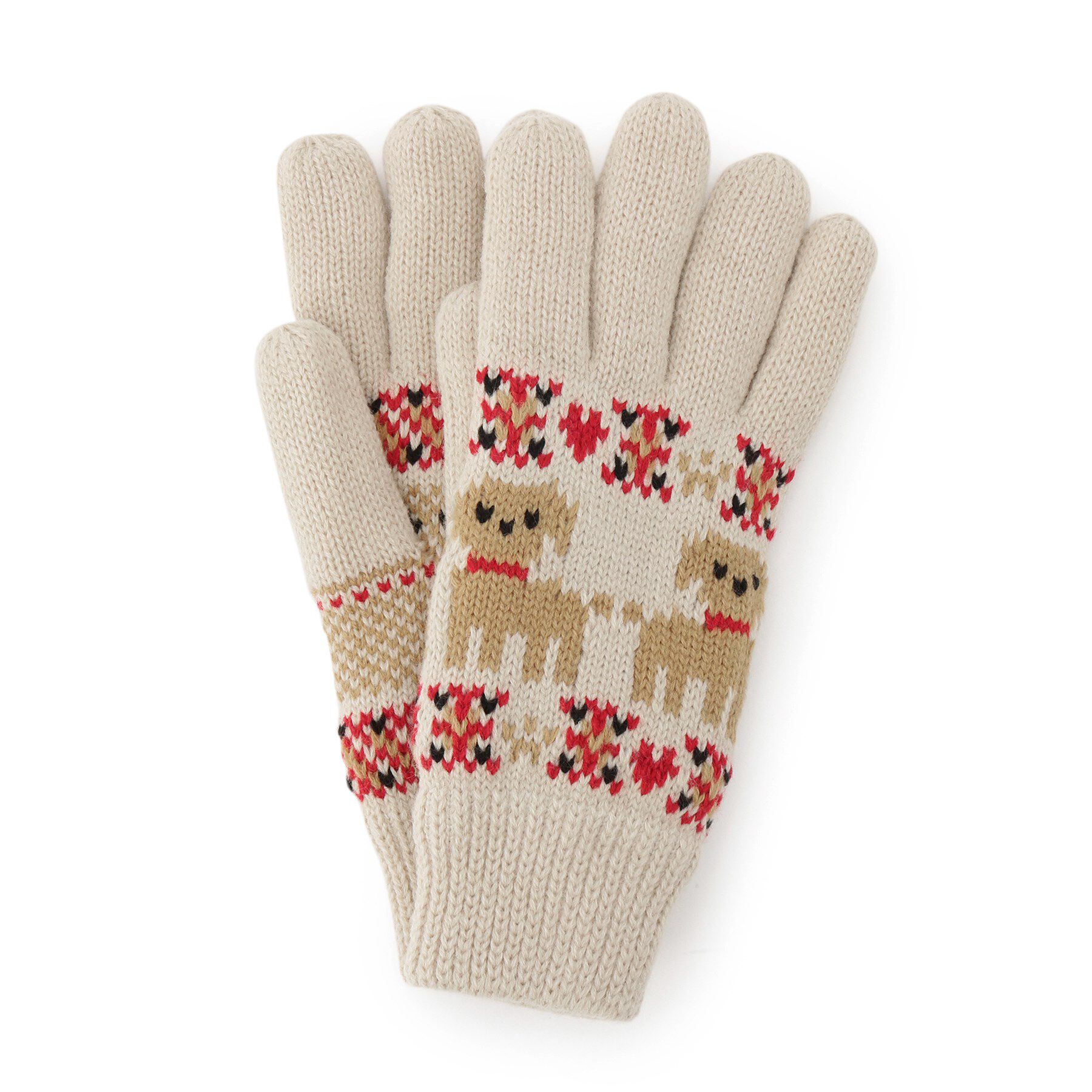 ITS&rsquo;DEMO「【手洗い可】アニマルニット手袋」|手袋|