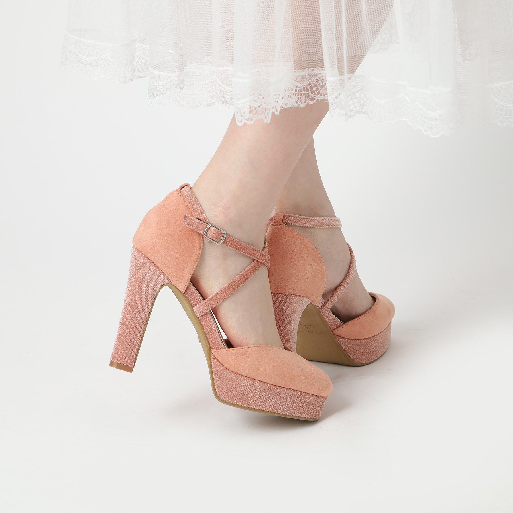 ESPERANZA「クロスストラップハイヒールセパレートパンプス」|パンプス|