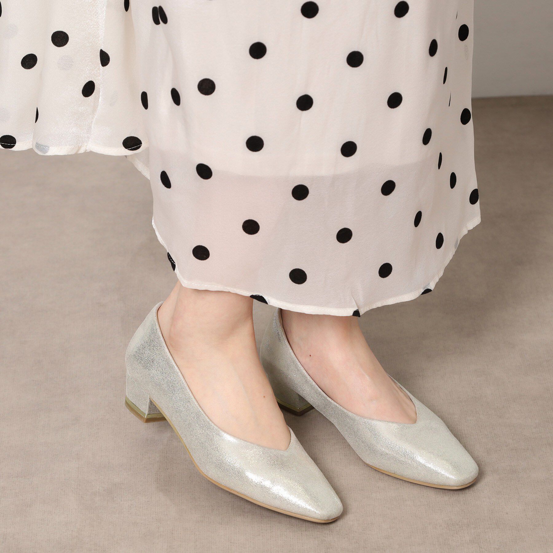 ESPERANZA「クッションスクエアヒール」|パンプス|