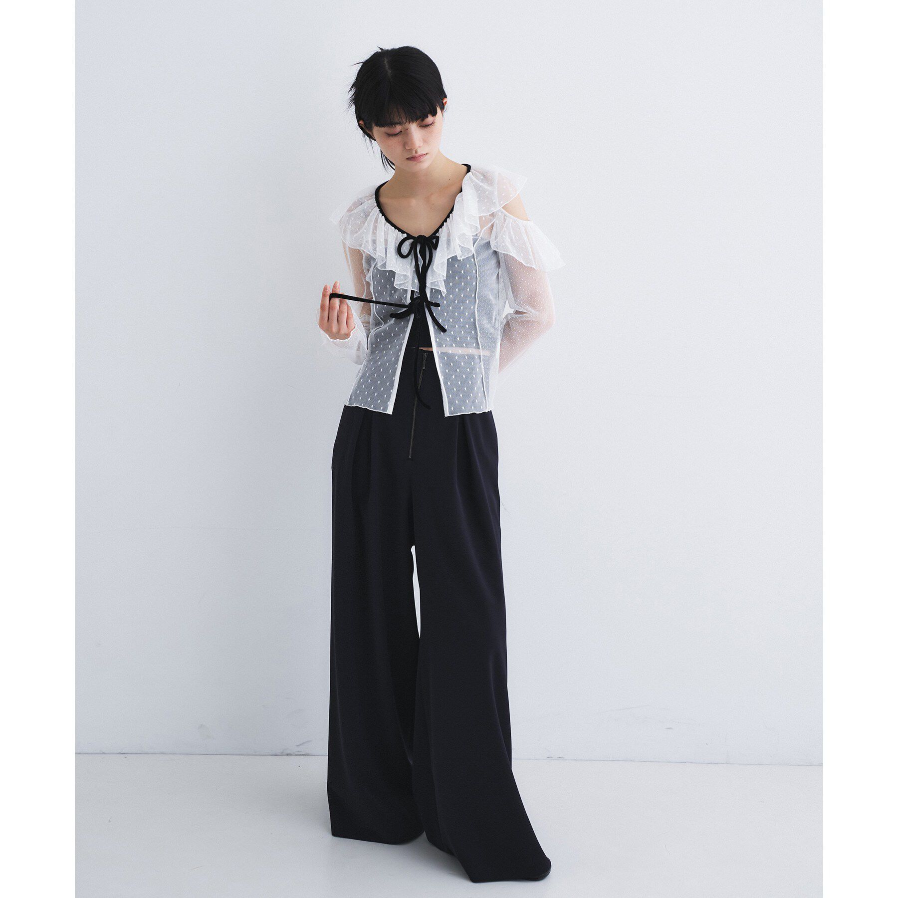 CODE A「tulle asymmetry blouse」|シャツ・ブラウス|