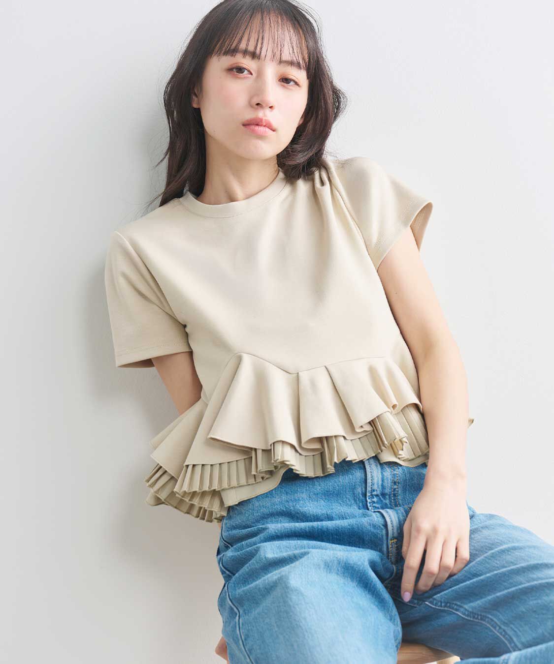 COCO DEAL「ランダムフリルペプラムトップス」|Tシャツ・カットソー|