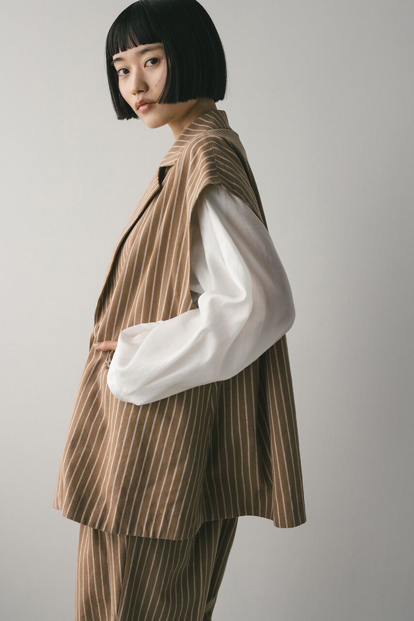 STYLEMIXER「リネンミックスルーズベスト」|ダウンベスト・ベスト|