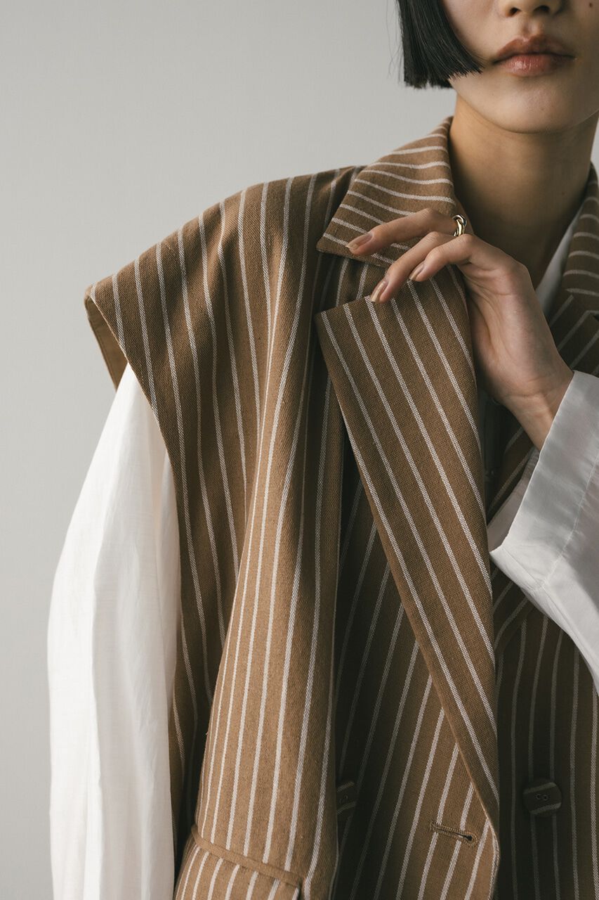 STYLEMIXER「リネンミックスルーズベスト」|ダウンベスト・ベスト|