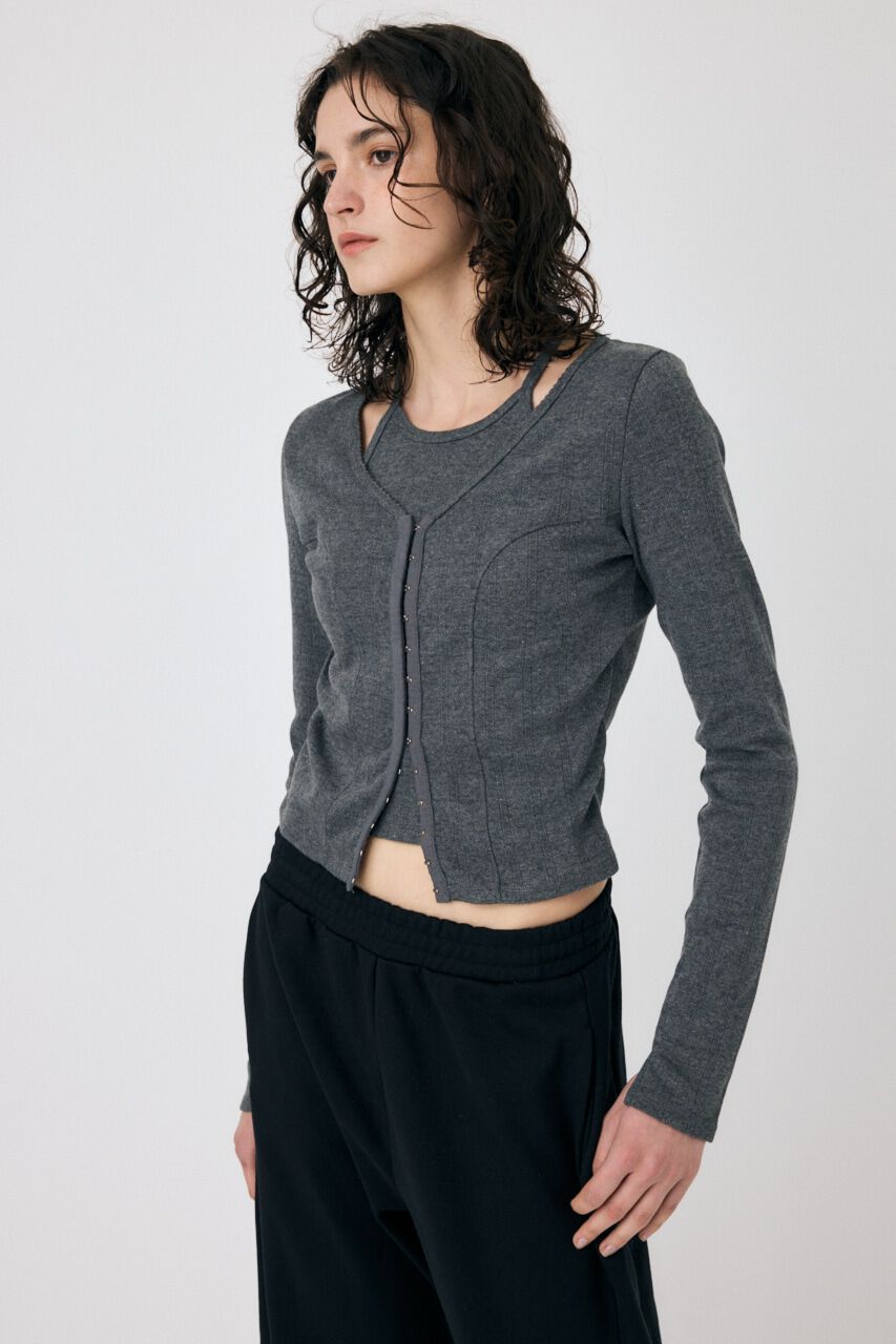 MOUSSY「LAYERED 2WAY カーディガン」|Tシャツ・カットソー|