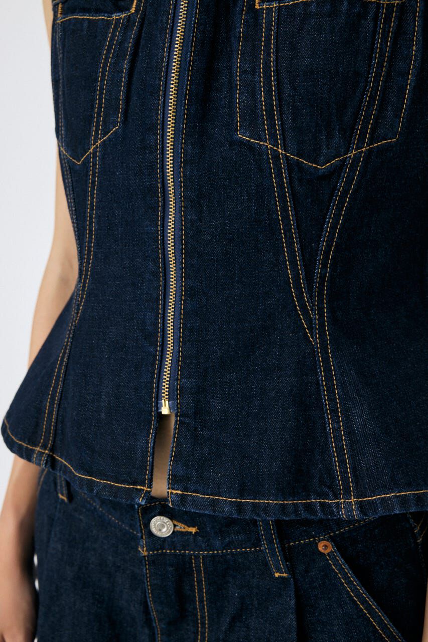 MOUSSY「WAIST FIT デニムベスト」|シャツ・ブラウス|