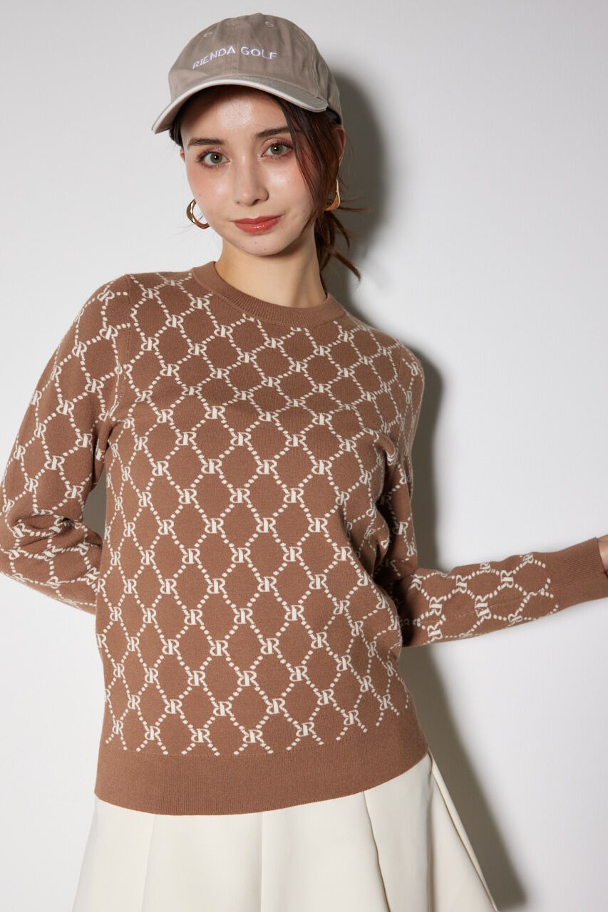 rienda「モノグラムロゴニットトップス」|ニット・セーター|