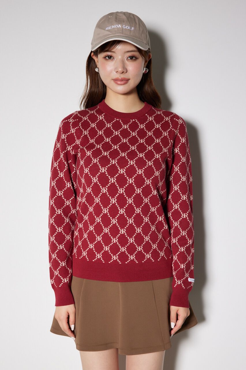 rienda「モノグラムロゴニットトップス」|ニット・セーター|