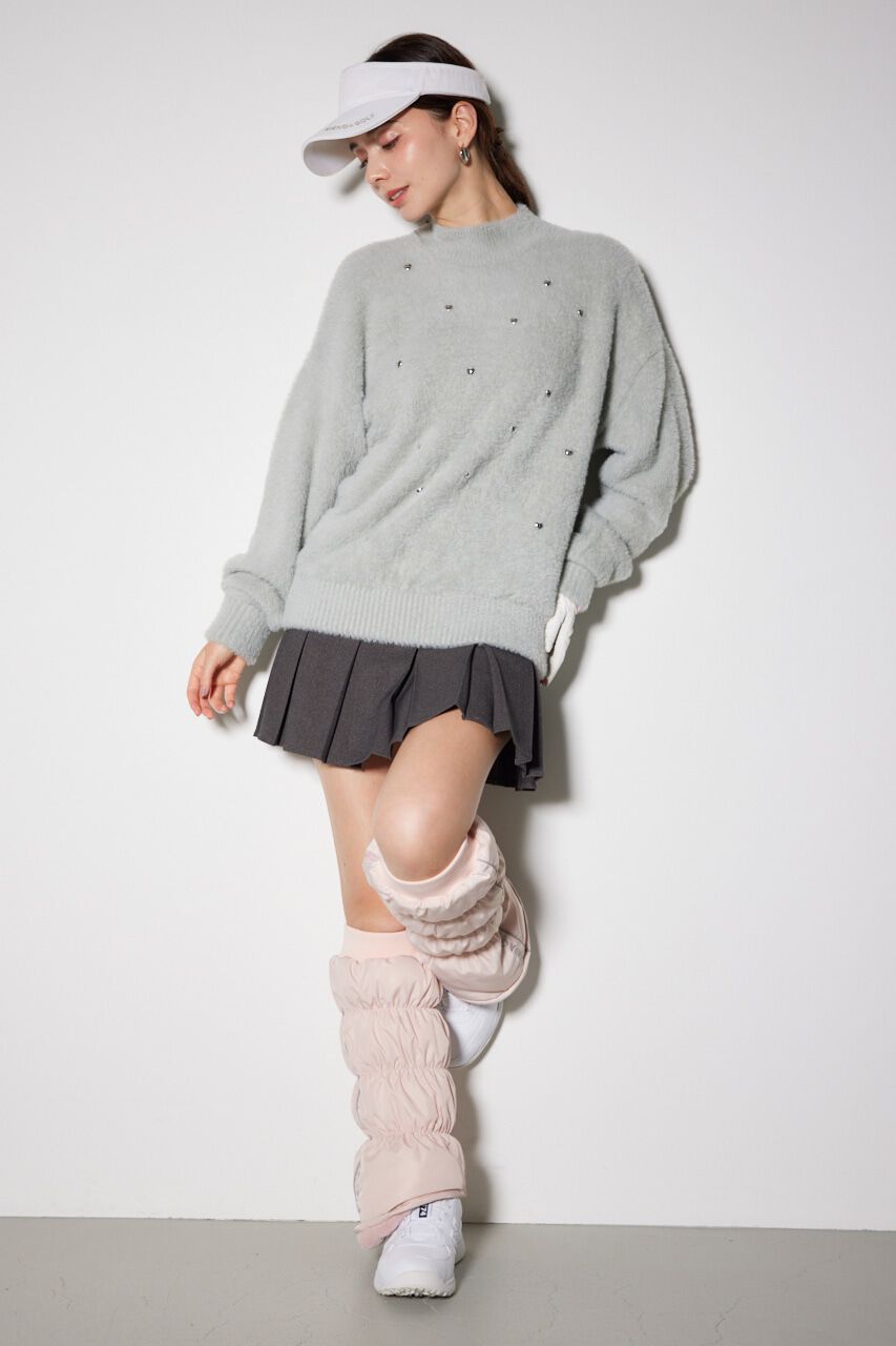 rienda「ハートビーズシャギーニットトップス」|ニット・セーター|