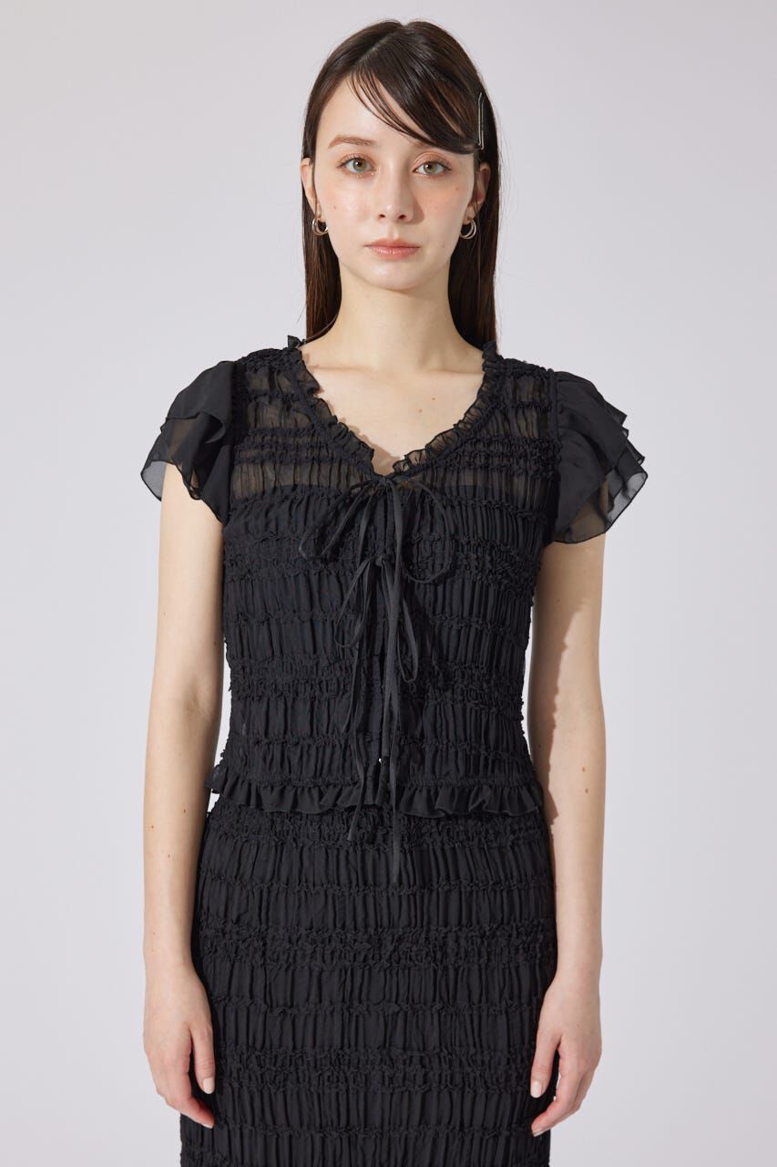 rienda「シャーリングカットトップス」|シャツ・ブラウス|