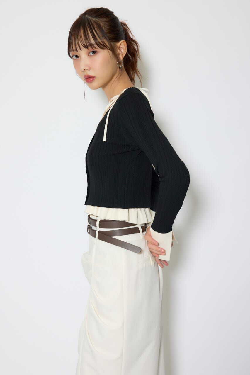 rienda「ペプラムキャミセットニットカーディガン」|カーディガン|