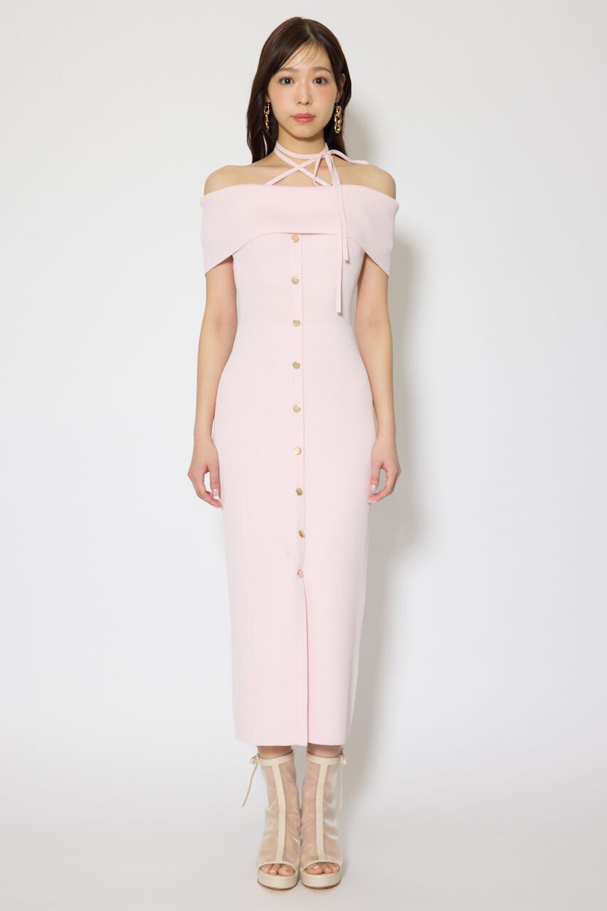 rienda「オフショルダーニットタイトワンピース」|ワンピース|