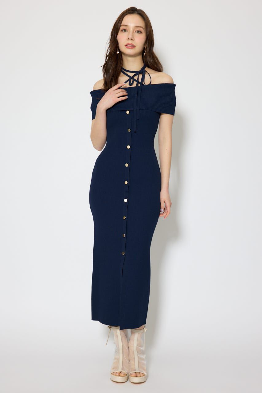 rienda「オフショルダーニットタイトワンピース」|ワンピース|