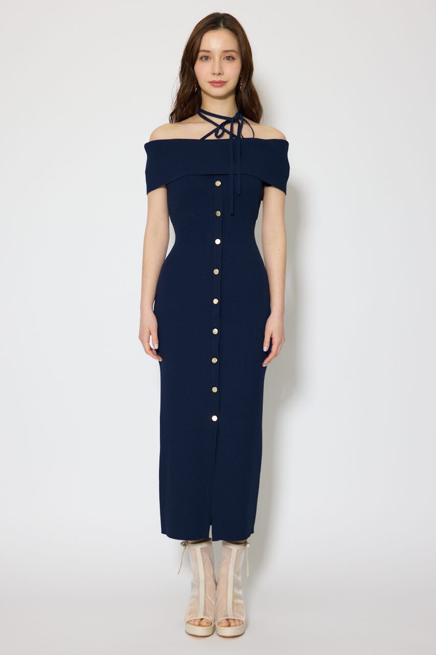 rienda「オフショルダーニットタイトワンピース」|ワンピース|