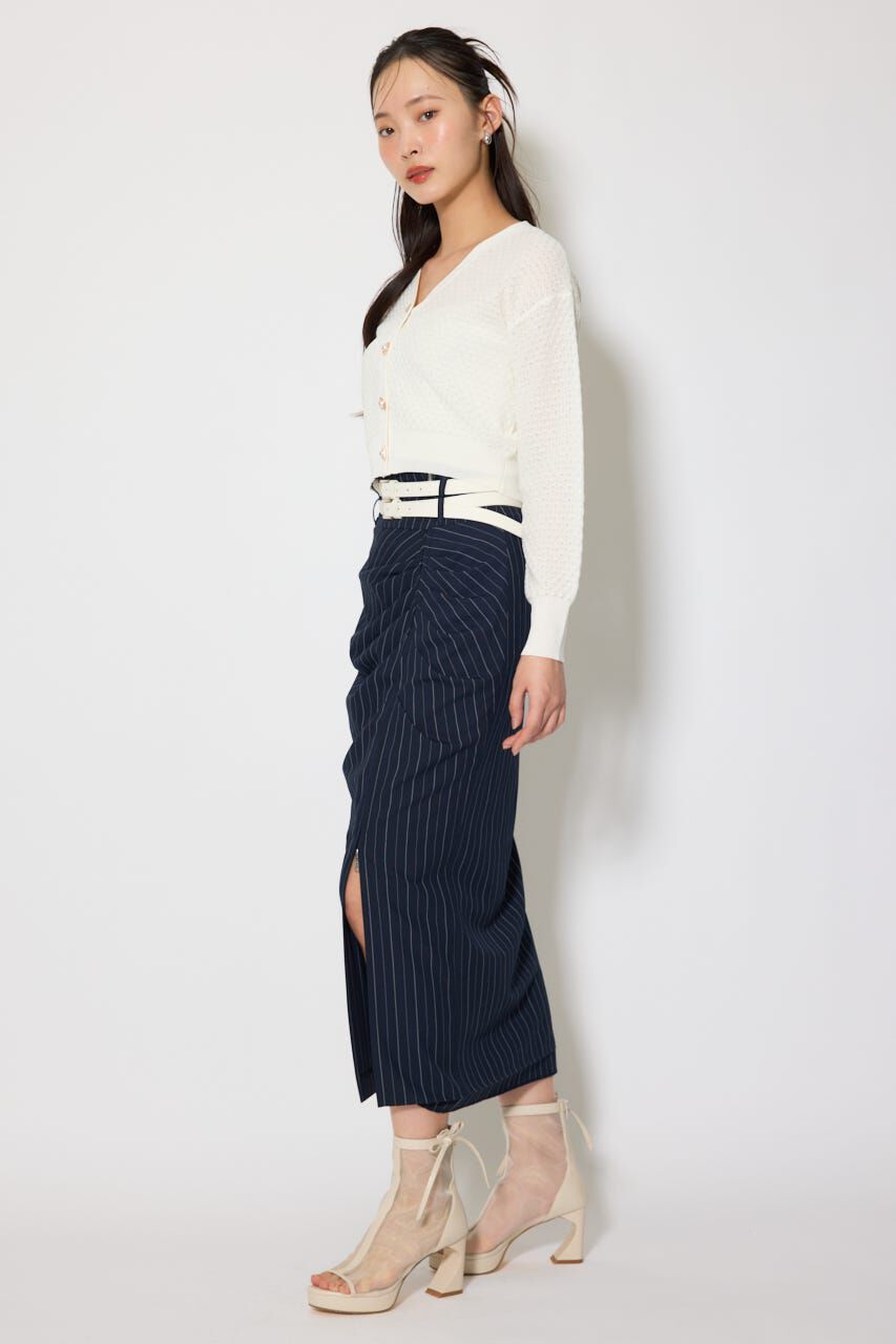 rienda「柄編みシアーカーディガン」|カーディガン|