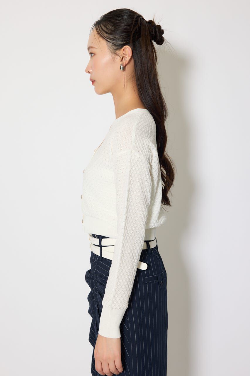 rienda「柄編みシアーカーディガン」|カーディガン|