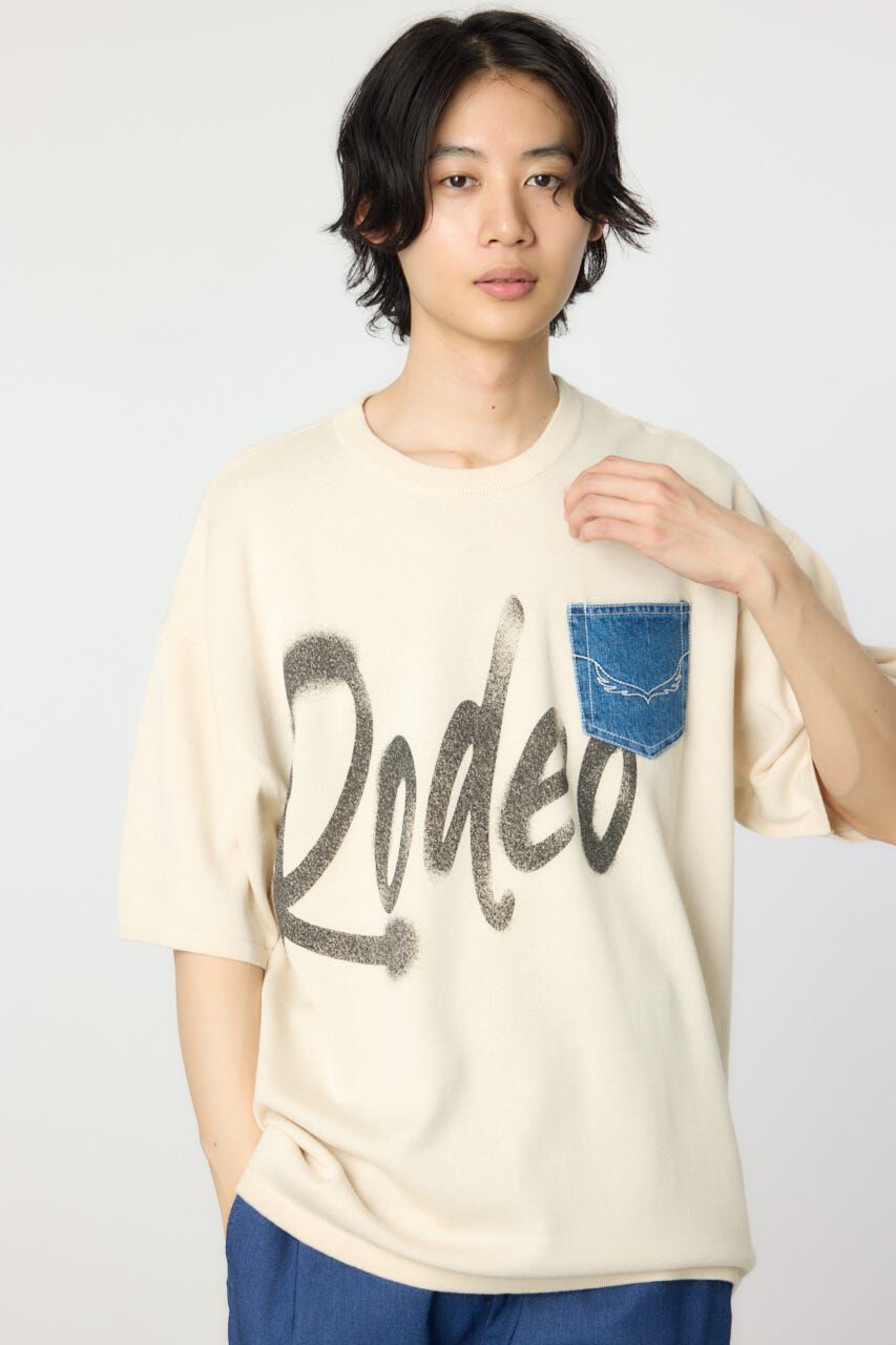 RODEO CROWNS「メンズスプレーロゴニットトップス」|ニット・セーター|