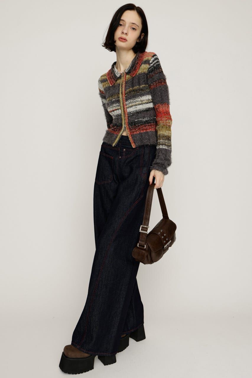 SLY「SHAGGY MIX FRONT ZIP トップス」|ニット・セーター|