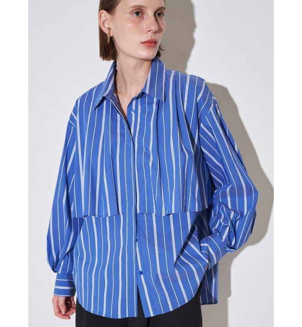 ELENDEEK「STRIPE LAYERED SHIRT」|シャツ・ブラウス|ブルー