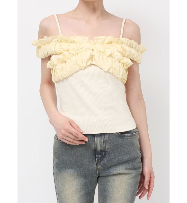 RESEXXY「ボリュームフリルドッキングカットトップス」|Tシャツ・カットソー|