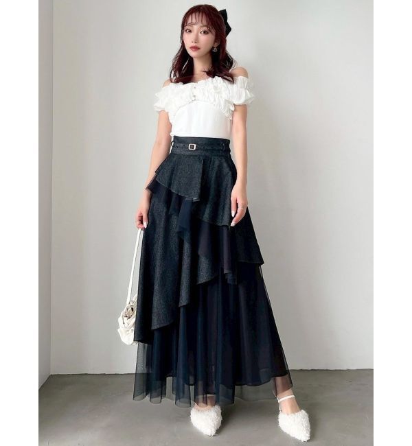 RESEXXY「ボリュームフリルドッキングカットトップス」|Tシャツ・カットソー|